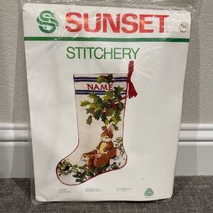 Stitchery Snow Bunnies Stocking Kit “RARE” New/Never Opened